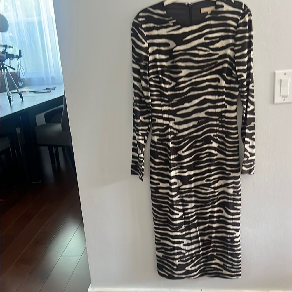 Michael Kors Black and White Bodycon Dress